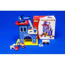 Set de jeu Commissariat de police en bois 22x12,5x22cm