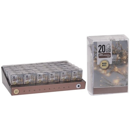 Guirlandes de Noël 20LED sur pile pour intérieur blanc chaud 3xAA (sans piles)