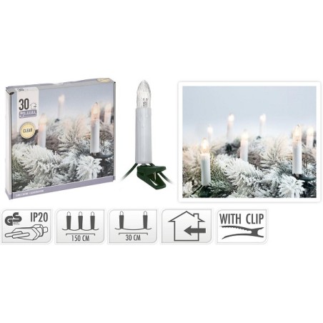 Éclairage de bougies de sapin de Noël traditionnel 230V pour