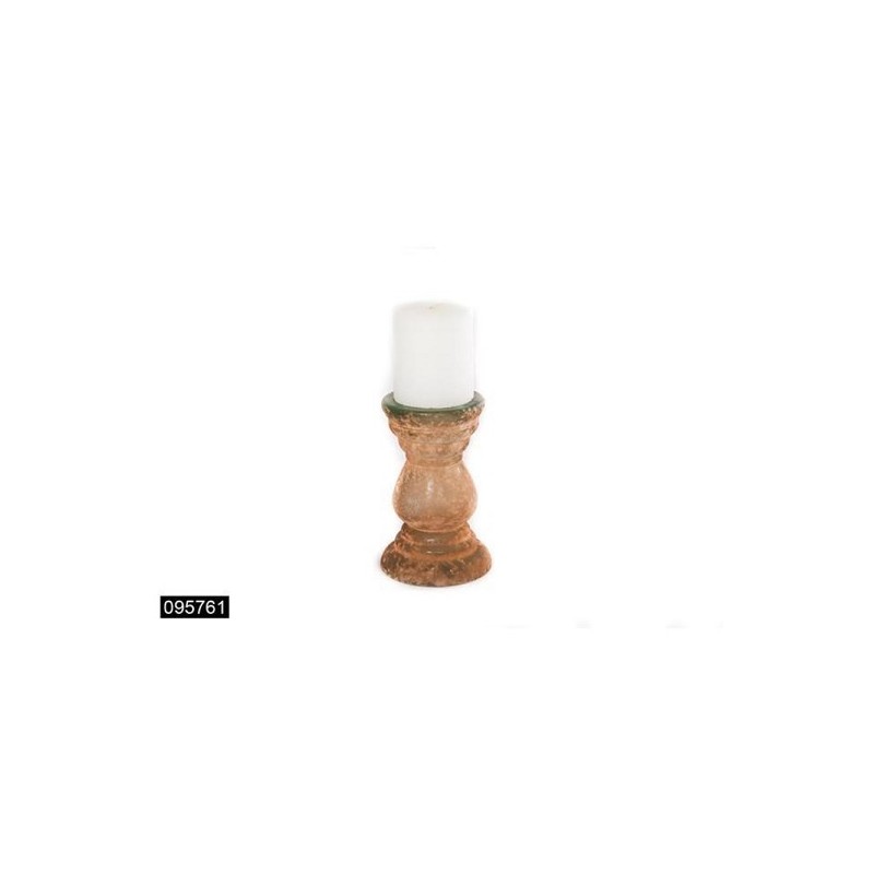 Bougeoir verre Ø12,5x19,5cm terra (hors bougie)