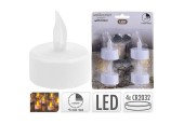 LED theelicht waxinelicht met timer op batterij (inclusief) pak a 4 stuks