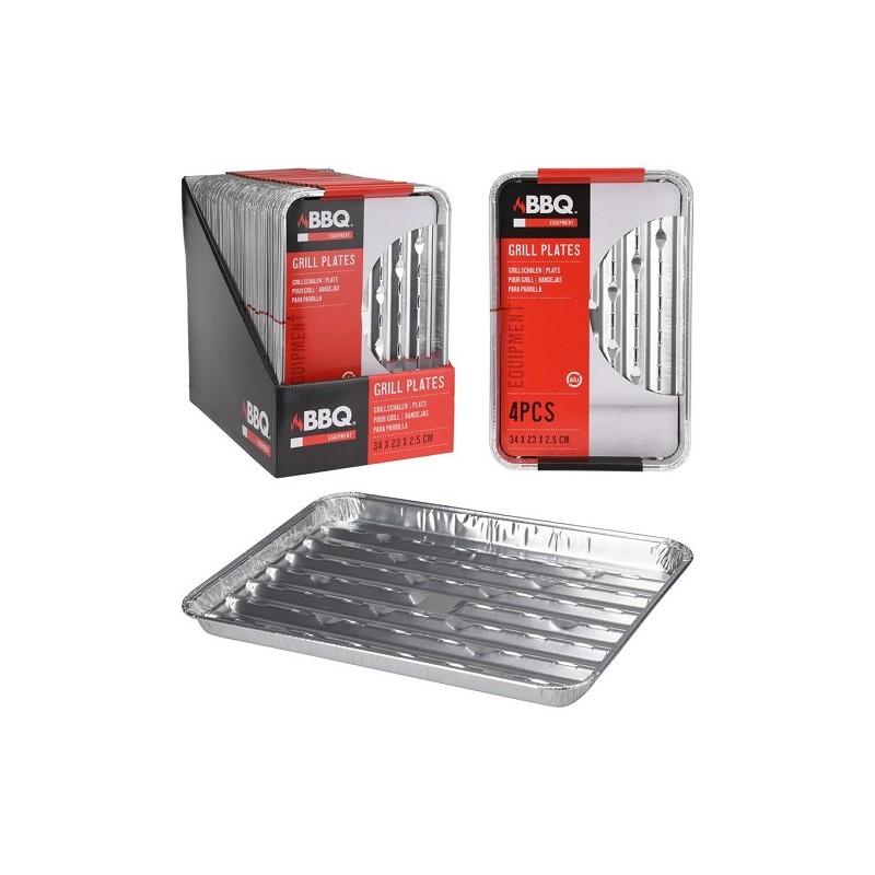 Plaques à grillades 34x23x2,5cm lot de 4 pièces