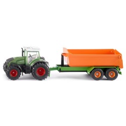 Siku Fendt met haaklifttrailer en bak 9,7x34x6,5cm