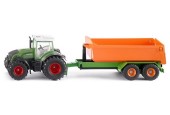 Siku Fendt avec remorque ampliroll et caisse 9,7x34x6,5cm