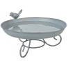 Esschert Design bain d'oiseaux Ø22cmx12cm gris métal