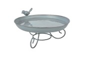 Esschert Design bain d'oiseaux Ø22cmx12cm gris métal