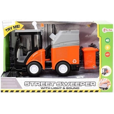 Toi Toys Cars&Trucks Camion de balayage à friction avec lumière et son (piles incluses)