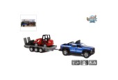 Kids Globe Terreinwagen aanhanger en shovel licht geluid en deuren die open kunnen 30cm