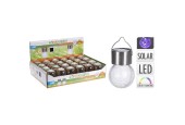 Solar Glazen Hanglampje Rvs LED Kleurveranderend Craquelé