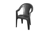 Chaise empilable siège baquet Ischia plastique anthracite 54 x 56 x 81 cm empilable