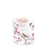Bougie Ambiente Oiseau & Fleur blanc Ø7,5cm Hauteur 8cm