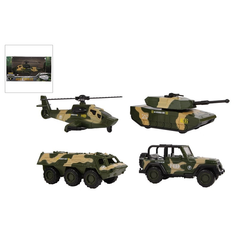 Véhicule militaire moulé sous pression roue libre 1:64 12cm