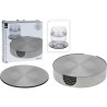 Sous-verres en acier inoxydable 6 pièces dans un support 105x105x32mm