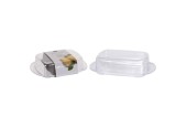 Beurrier avec couvercle plastique 17,5 x 11,5 x 5 cm transparent