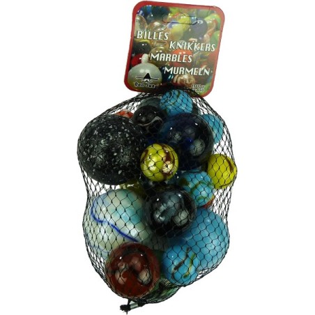 Knikkers Bonken En Megabonken 1 Kilo In Netje (2x50mm, 2x42mm, 3x33mm, 15x25mm)