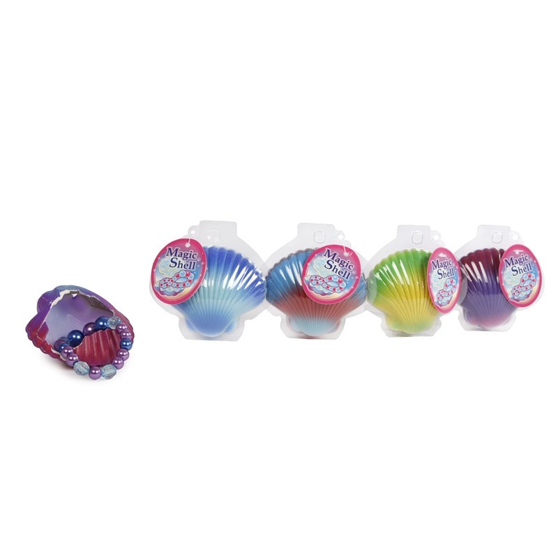 Coquillage 8x6cm avec bracelet de perles