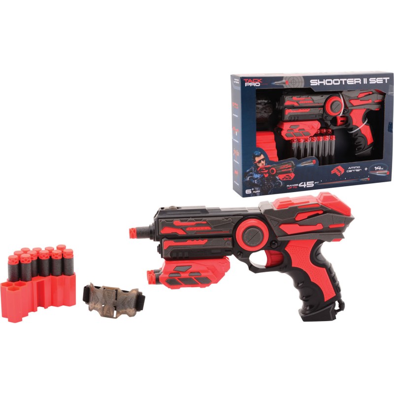 John Toy Tack Pro Shooter 2 met 14 darts en accessoires, 23cm