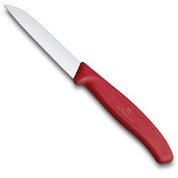 Couteau à légumes Victorinox SwissClassic, manche rouge, lame inox de 8 cm