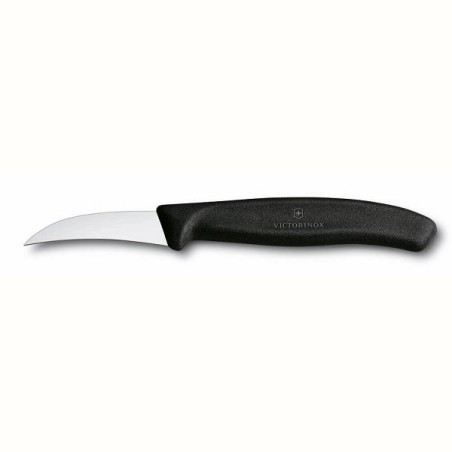 Couteau d'office Victorinox avec lame courbée de 6 cm et manche noir