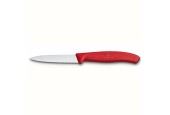 Couteau d'office Victorinox Swissclassic lame dentelée 8cm manche rouge