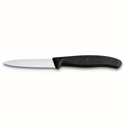Couteau d'office Victorinox Swissclassic lame dentelée de 8 cm avec manche noir