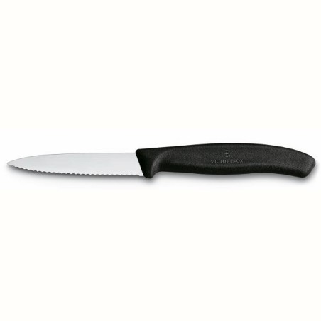 Victorinox Swissclassic Schilmes 8cm Gekarteld Lemmet Zwart Handvatbr
