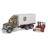 Bruder MACK Granite UPS Vrachtwagen Met Vorkheftruck