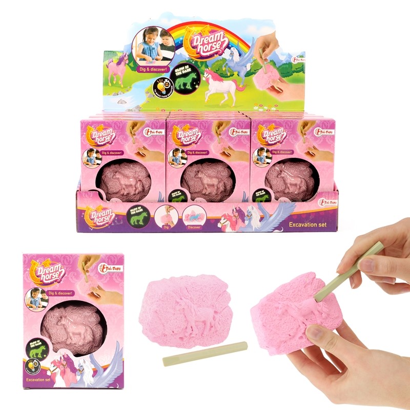 Toi Toys Excavation set licorne qui brille dans le noir 7x5cm