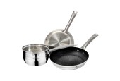 Blaumann Gourmet Line Lot de 3 poêles en acier inoxydable également induction