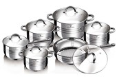 Blaumann Gourmet Line 6-delige Pannen Set met glazen deksel en hapjespan ook inductie