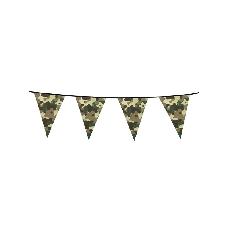 Ligne de drapeau Camouflage 6m, 15 drapeaux 20x30cm