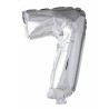 Ballon chiffre chiffre '7' feuille d'argent 86cm adapté à l'hélium