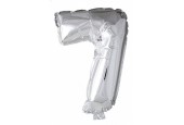 Ballon chiffre chiffre '7' feuille d'argent 86cm adapté à l'hélium