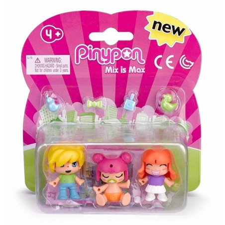 Pinypon enfants et bébé, pack de 3