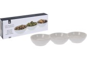 Excellent Houseware Snackschaaltje porselein 3-vaks 24x8x3cm