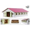 Kids Globe paardenstal met 9 boxen 1:32 62x42,5x22cm roze