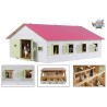 Kids Globe paardenstal met 7 boxen 1:24 72,5x60x37,5cm roze (exclusief accessoires)