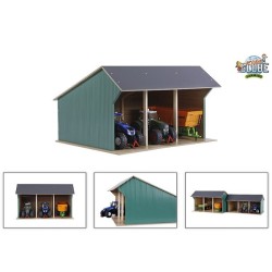 Hangar agricole Kids Globe pour tracteurs 1:32 45x38x27cm