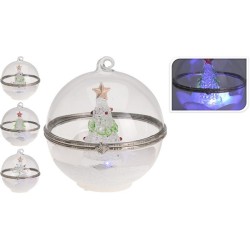 Boule de Noël avec Led 10cm. disponible en 3 versions différentes