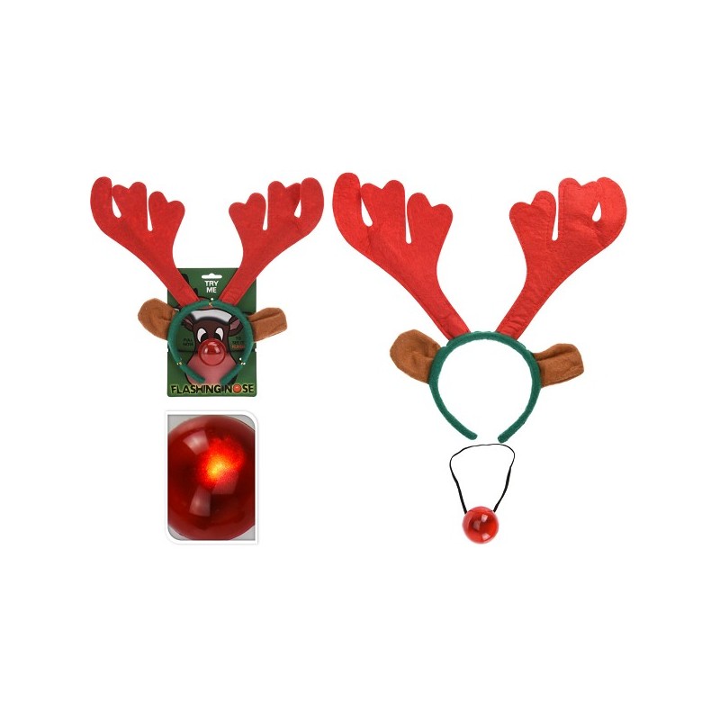 Diadème et nez de renne sertis avec éclairage