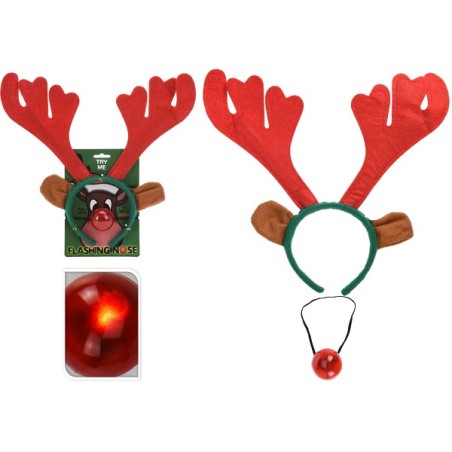 Diadème et nez de renne sertis avec éclairage