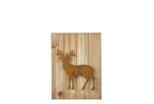 House of Seasons Décoration murale cerf bois rouille - 30x4,5x40cm bois et métal