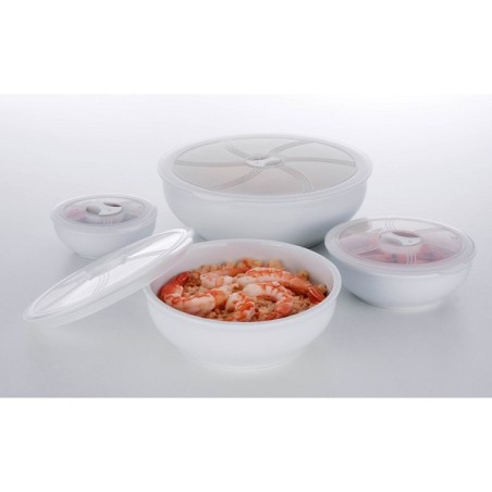 Set de bols frais en porcelaine avec couvercle pour micro-ondes, 4 pièces