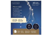 Lumineo Micro LED draadverlichting cascade 80cm-60L 10snoeren met 6 lamps zilver/warm wit
