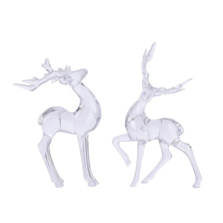 Kerst ornament Rendier acryl 12x20cm helder