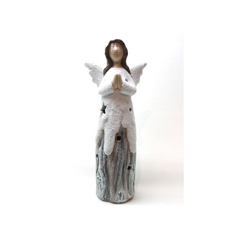 Décoration de Noël Ange des Neiges polystone 21x13x51cm