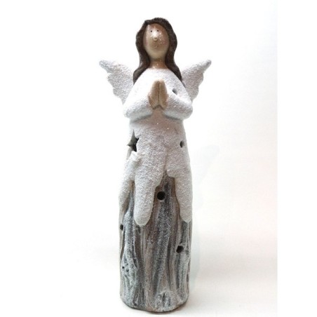 Décoration de Noël Ange des Neiges polystone 21x13x51cm