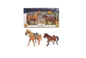 Paard en Pony met zadel en tuigje maten zijn19x17cm en 14x15cm
