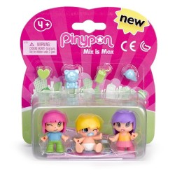 Pinypon enfants et bébé, pack de 3