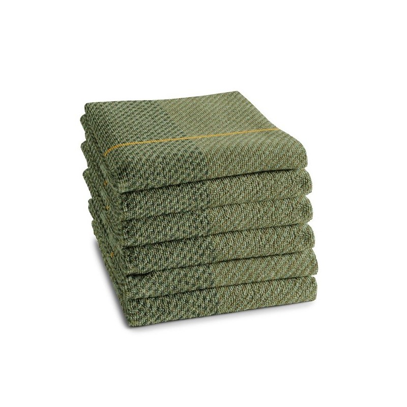 DDDDD Torchon de cuisine Blend vert olive 50x55cm 6 pièces